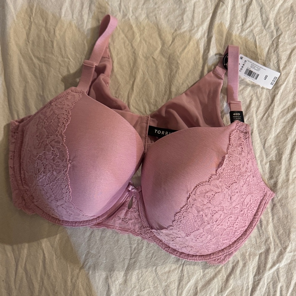 Torrid Perfect T-Shirt Blush Lace Bra